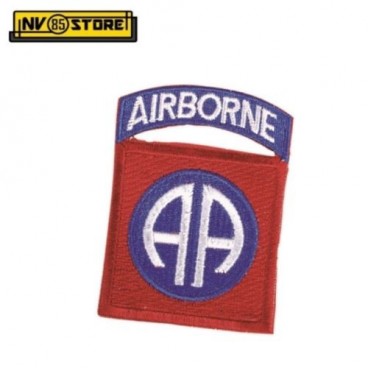 Patch Tessuto Ricamata AIRBORNE 8 x 6 cm Punisher Militare Softair da cucire