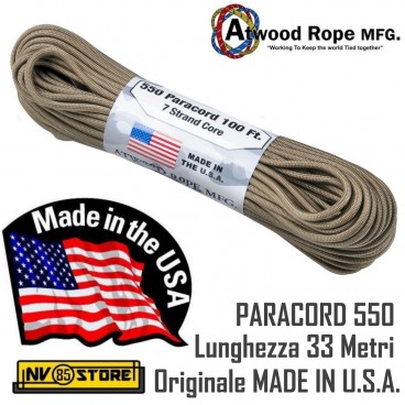 Cordino PARACORD 550 AtWood Rope MFG 33 Metri 250 Kg Originale Made in USA  CY - nv85store