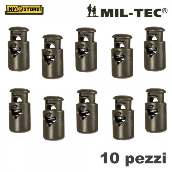 Set 10 Pezzi di Cord Stopper MILTEC Ferma Cavo con Molla per Cordino  PARACORD OD - nv85store