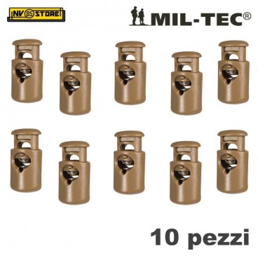 Set 10 Pezzi di Cord Stopper MILTEC Ferma Cavo con Molla per Cordino PARACORD CY