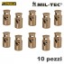 Set 10 Pezzi di Cord Stopper MILTEC Ferma Cavo con Molla per Cordino PARACORD CY