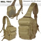 ZAINO TATTICO INCURSORE MONOSPALLA MIL-TEC COYOTE TAN SOFTAIR SURVIVOR CAMPING