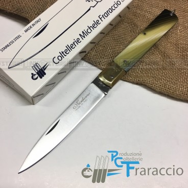 Coltello Artigianale FRARACCIO Sfilato Siciliano MADE IN ITALY Finto Corno 25 cm