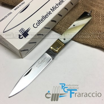 Coltello Artigianale FRARACCIO Sfilato Siciliano MADE IN ITALY Finto Corno 17 cm