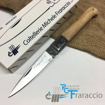 Coltello Artigianale FRARACCIO Caltagirone MADE IN ITALY Manico Olivo Testa INOX 20 cm