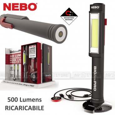 Torcia da Bici NEBO ARC500 BIKE LIGHT Ricaricabile LED 500 Lumens + COB LED