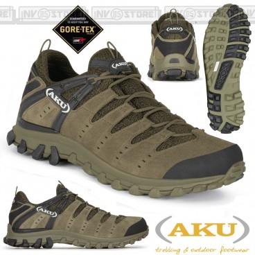 Scarpe AKU Trekker Lite II GTX 838 Scarponcini Trekking GORETEX Vera Pelle OLIVA