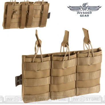 Porta Caricatori Triplo 3 Posti per M4 556 INVADER GEAR Sistema MOLLE Coyote