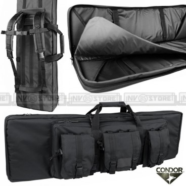 Borsa Custodia Porta Fucile Doppia CONDOR RIFLE CASE DOUBLE 36" Tracolla Zaino 91 cm BK