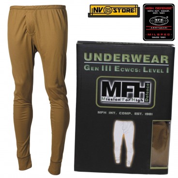 Pants MFH Underwear Level 2 GEN III Pantaloni Intimo Termico Caccia Militare BK