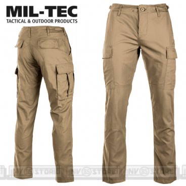 Pantaloni Militari Cargo MILTEC BDU in Ripstop Con Tasconi Softair Outdoor KHAKI