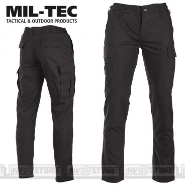 Pantaloni Militari Cargo MILTEC BDU in Ripstop Con Tasconi Softair Outdoor NERO BLACK