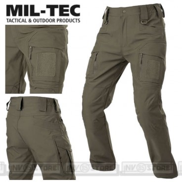 Pantaloni Softshell Cargo MILTEC Impermeabili Con Tasconi Outdoor Militari VERDE RANGER GREEN