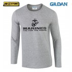 Maglia Manica Lunga GILDAN Marines Corps USMC Maglietta in Stampa Serigrafia SG